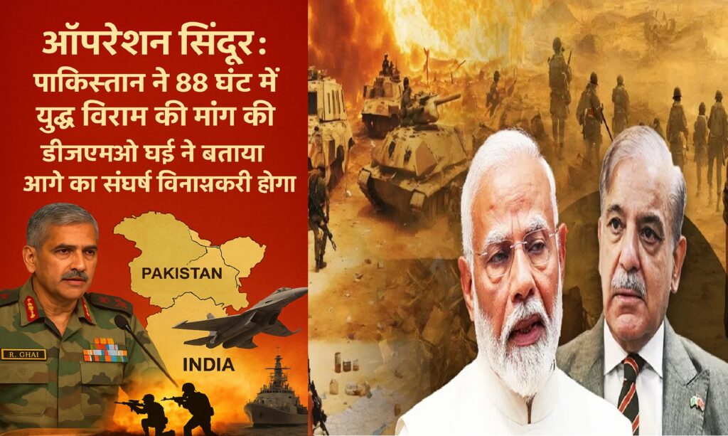 ऑपरेशन सिंदूर: पाकिस्तान ने 88 घंटे में युद्ध विराम की मांग की, डीजीएमओ घई ने बताया आगे का संघर्ष विनाशकारी होगा