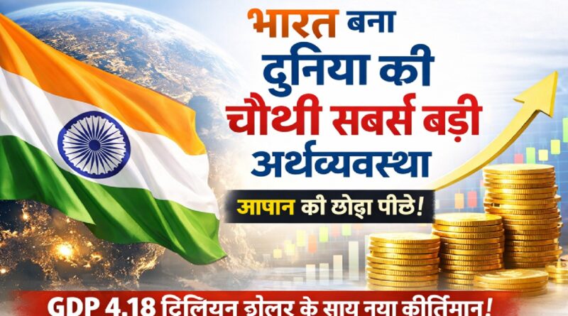 भारत की अर्थव्यवस्था ने रचा इतिहास, जापान को पछाड़कर चौथे स्थान पर