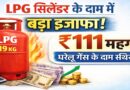 एलपीजी सिलेंडर के दाम में बड़ा इजाफा: 19 कि.ग्रा कमर्शियल सिलेंडर ₹111 महंगा, घरेलू गैस के दाम स्थिर