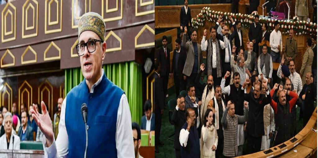 जम्मू-कश्मीर विधानसभा में हंगामा: सीएम उमर अब्दुल्ला के बयान पर विपक्ष की तीखी प्रतिक्रिया, माफी की मांग तेज