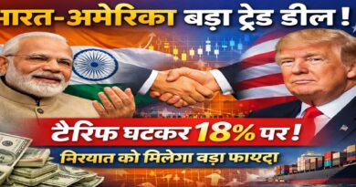 भारत-अमेरिका ऐतिहासिक ट्रेड डील: टैरिफ घटकर 18% पर, व्यापार और निर्यात को मिलेगा बंपर लाभ