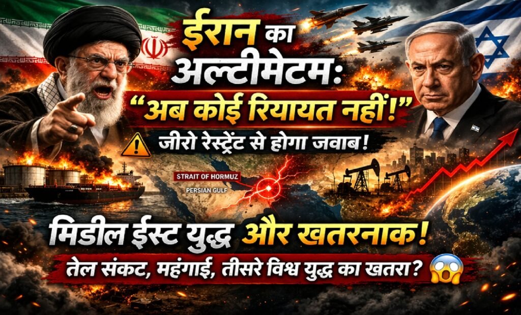 ईरान का अल्टीमेटम: “अब कोई रियायत नहीं” — मिडिल ईस्ट युद्ध ने बढ़ाया वैश्विक खतरा