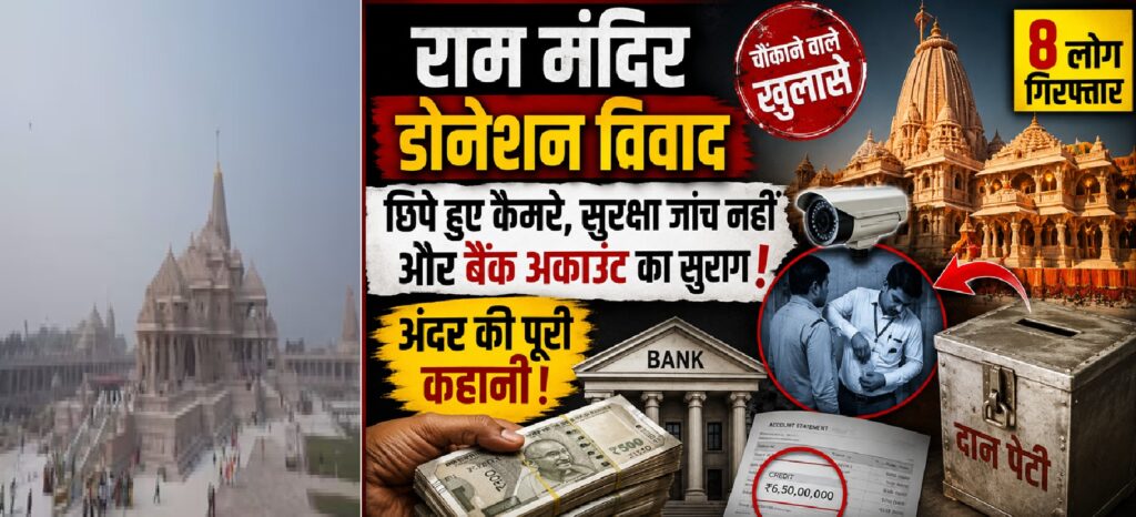 राम मंदिर डोनेशन विवाद: छिपे कैमरों से खुला कथित खेल, बैंक जमा में गड़बड़ी और रिश्तेदारों की भर्ती पर उठे सवाल