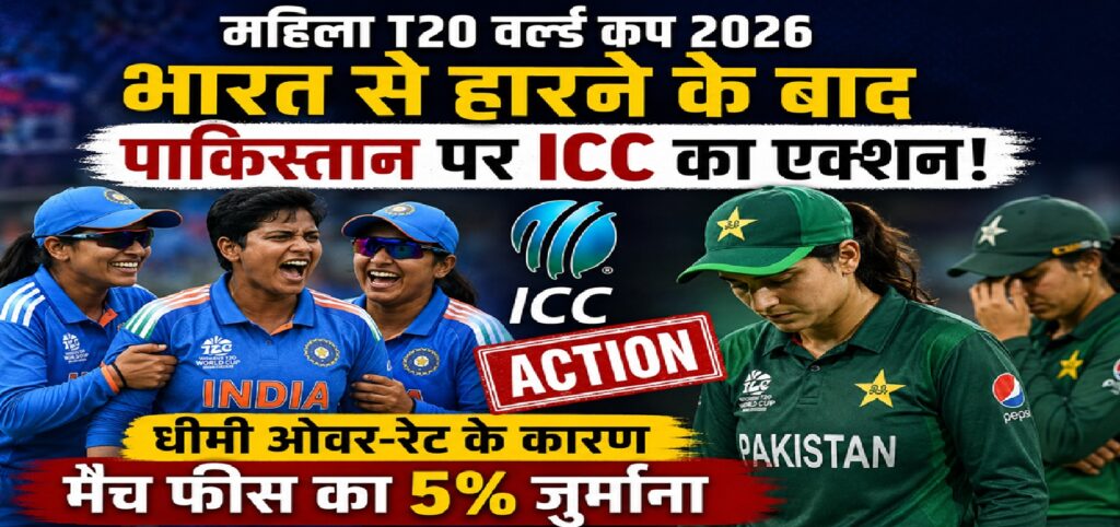 महिला T20 वर्ल्ड कप 2026: भारत से हार के बाद पाकिस्तान पर ICC का बड़ा एक्शन, धीमी ओवर-रेट की मिली सजा