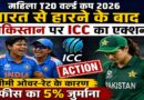 महिला T20 वर्ल्ड कप 2026: भारत से हार के बाद पाकिस्तान पर ICC का बड़ा एक्शन, धीमी ओवर-रेट की मिली सजा