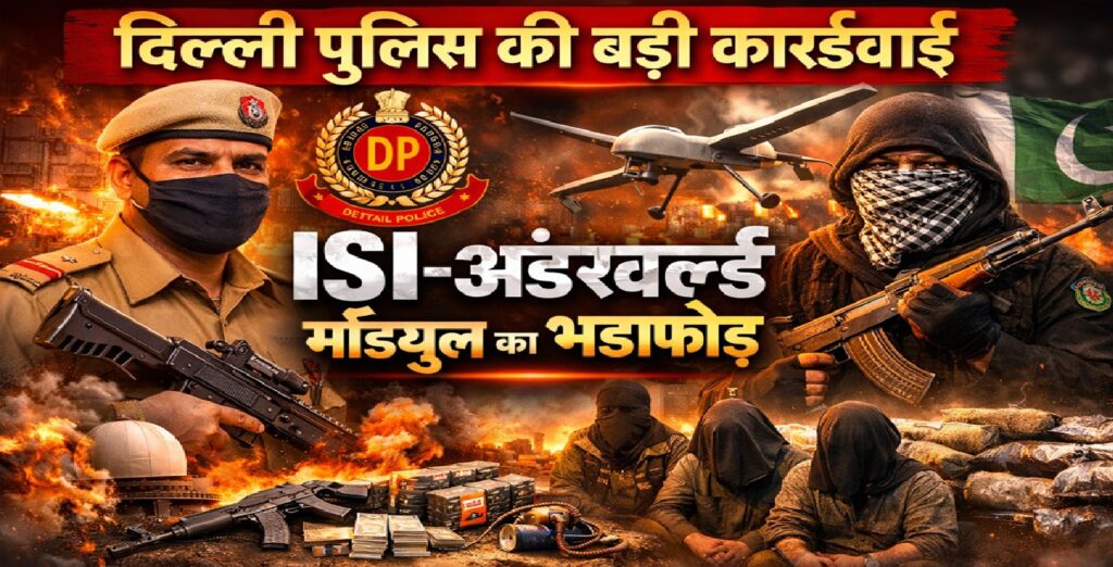 दिल्ली पुलिस की बड़ी कार्रवाई: ISI-अंडरवर्ल्ड मॉड्यूल का भंडाफोड़, मंदिरों, सैन्य ठिकानों और पुलिस को निशाना बनाने की साजिश नाकाम