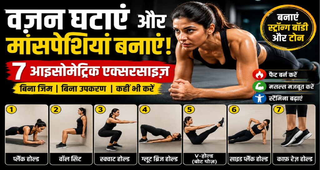 वज़न घटाने और मांसपेशियों की मज़बूती के लिए 7 आइसोमेट्रिक एक्सरसाइज़: बिना जिम के ऐसे बनाएं फिट और स्ट्रॉन्ग बॉडी